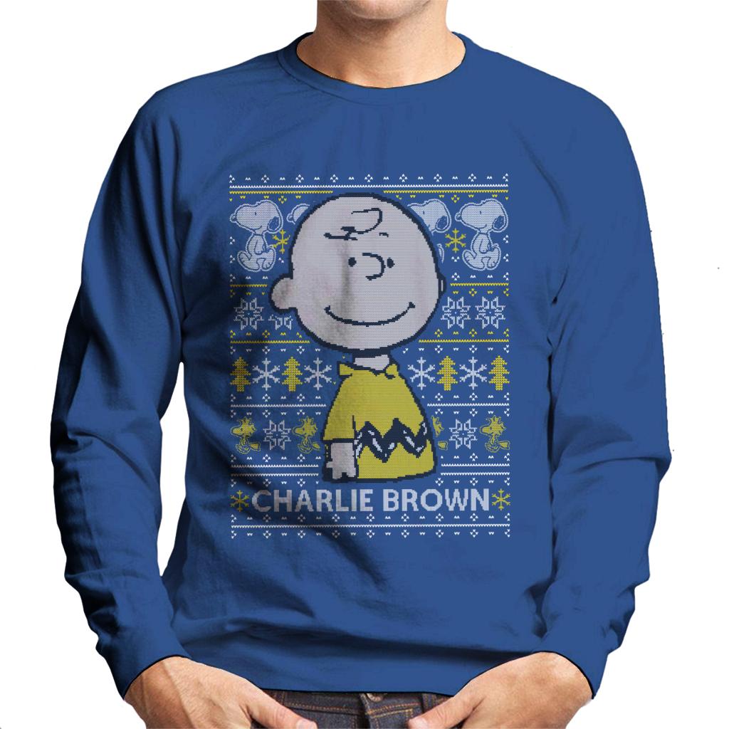 Peanuts Christmas Charlie Brown Knitted Pattern Men's Sweatshirt-ALL + EVERY