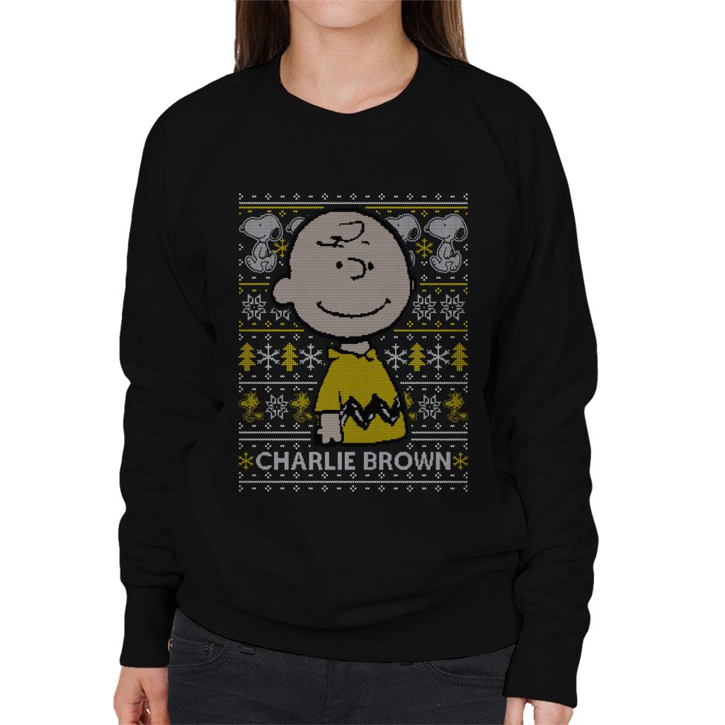 Peanuts Christmas Charlie Brown Knitted Pattern Women's Sweatshirt-ALL + EVERY