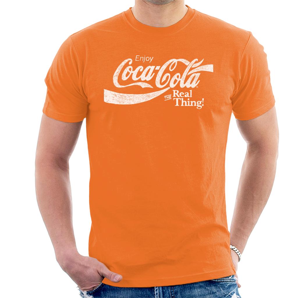 Coca Cola The Real Thing White Text Men's T-Shirt-ALL + EVERY