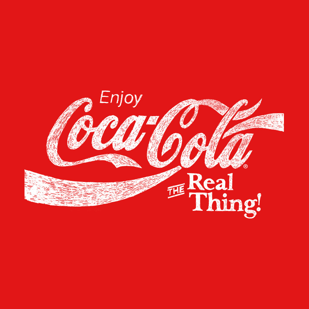 Coca Cola The Real Thing White Text Men's T-Shirt-ALL + EVERY