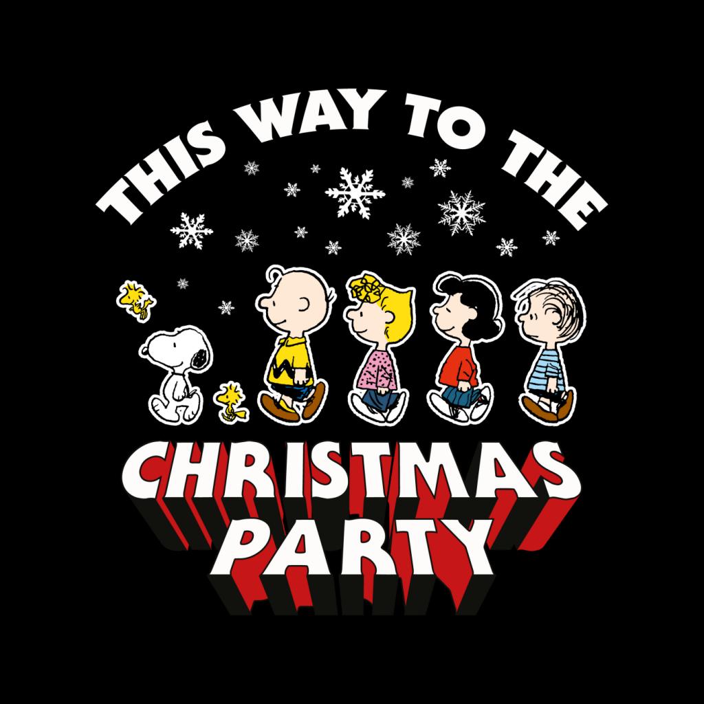 Peanuts Christmas This Way To The Christmas Party Men's T-Shirt-ALL + EVERY