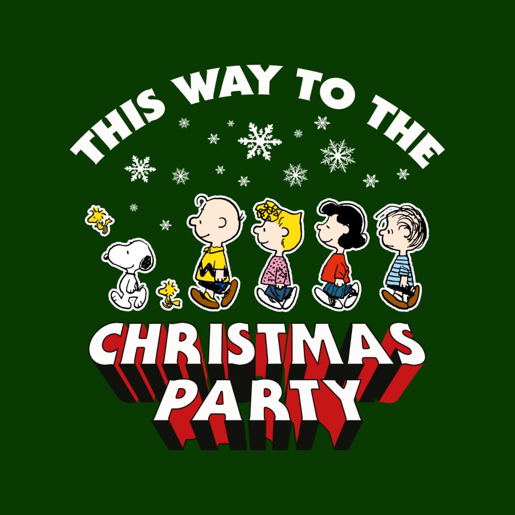 Peanuts Christmas This Way To The Christmas Party Men's T-Shirt-ALL + EVERY