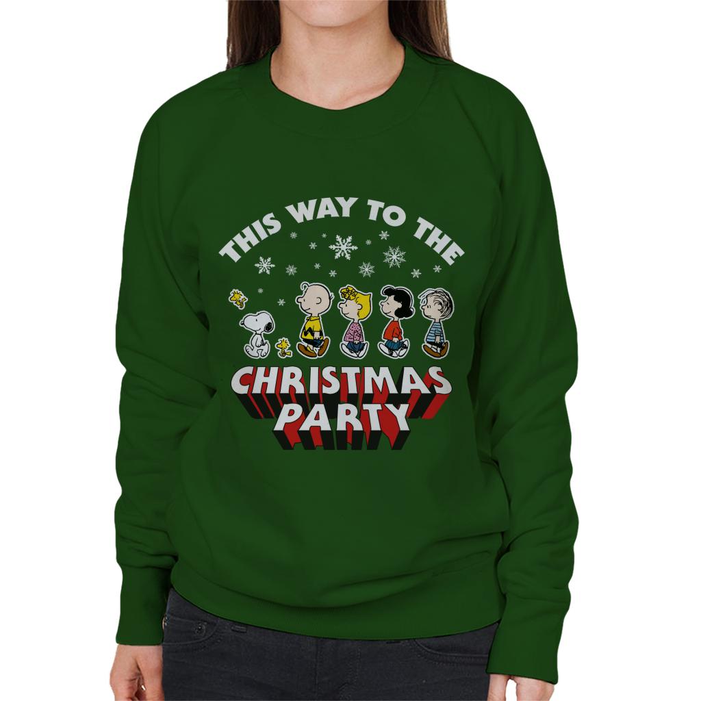 Peanuts Christmas This Way To The Christmas Party Women's Sweatshirt-ALL + EVERY