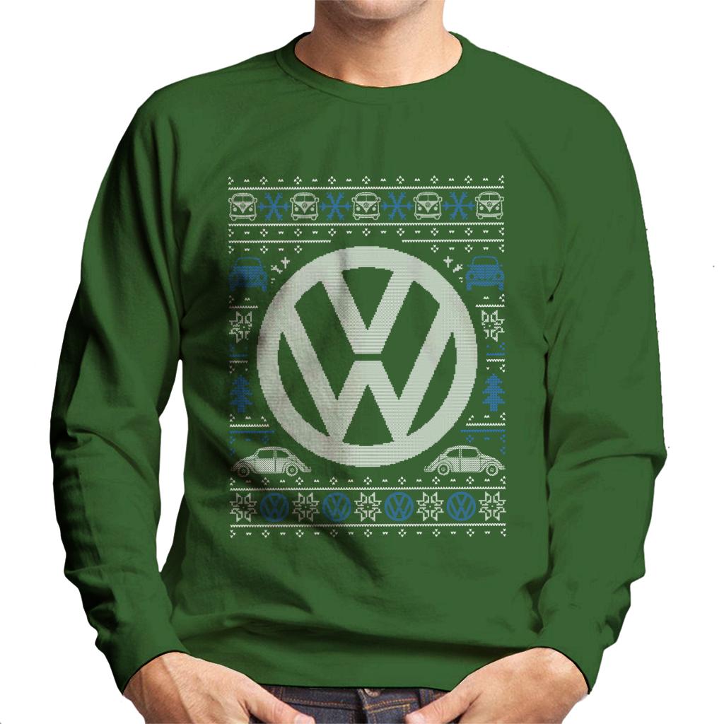 Volkswagen Christmas Festive Logo Men's Sweatshirt-ALL + EVERY