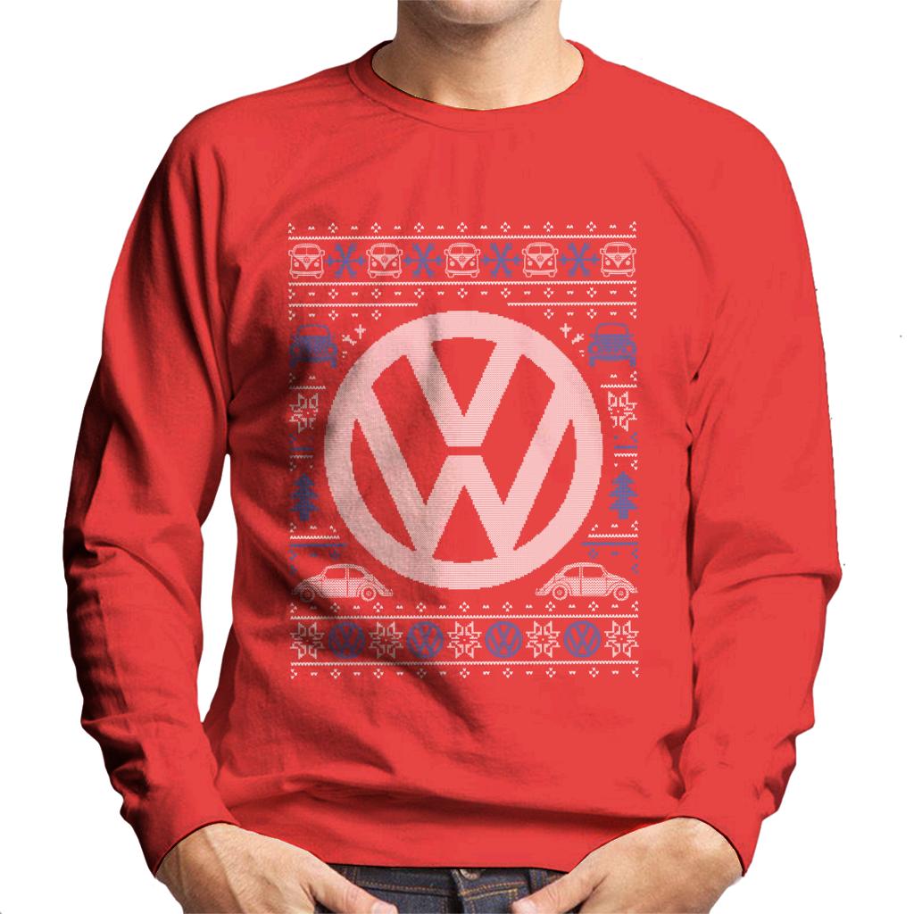 Volkswagen Christmas Festive Logo Men's Sweatshirt-ALL + EVERY