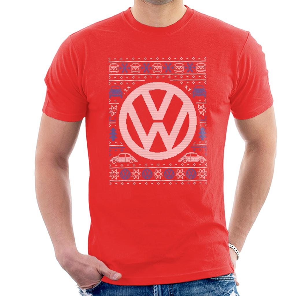 Volkswagen Christmas Festive Logo Men's T-Shirt-ALL + EVERY