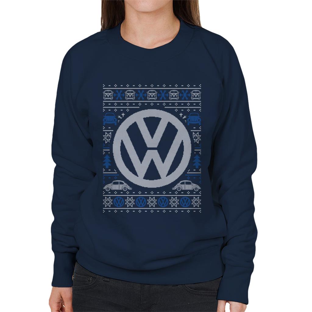 Volkswagen Christmas Festive Logo Women's Sweatshirt-ALL + EVERY