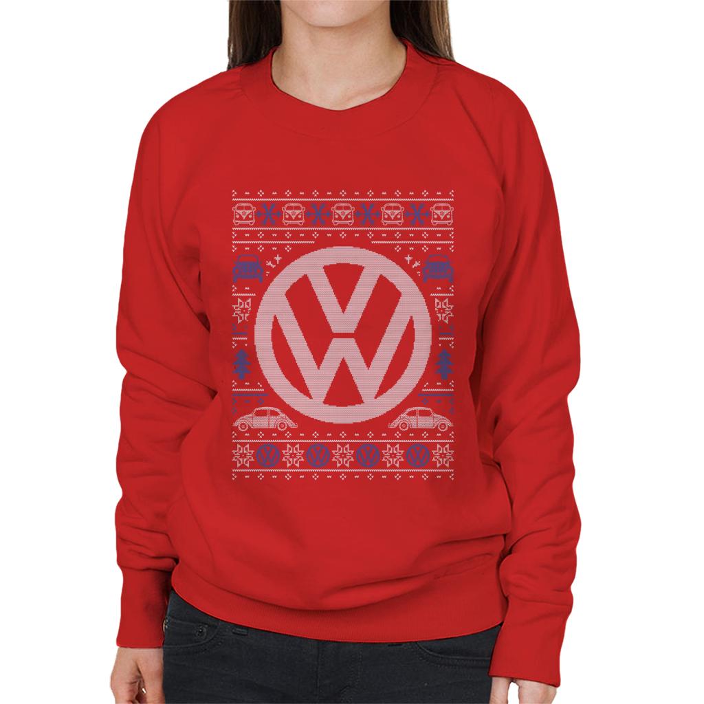 Volkswagen Christmas Festive Logo Women's Sweatshirt-ALL + EVERY