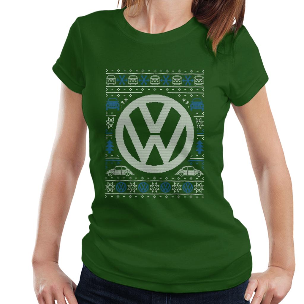 Volkswagen Christmas Festive Logo Women's T-Shirt-ALL + EVERY