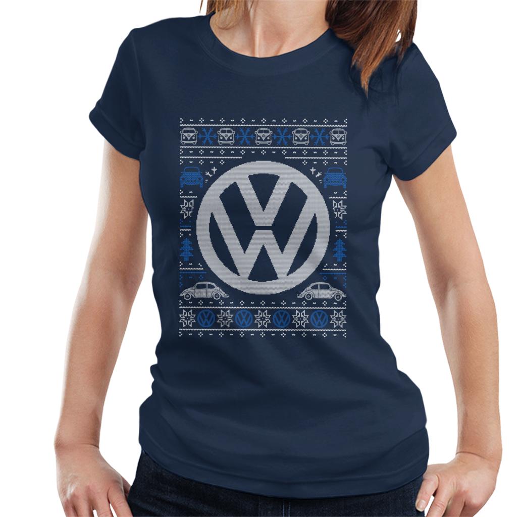 Volkswagen Christmas Festive Logo Women's T-Shirt-ALL + EVERY