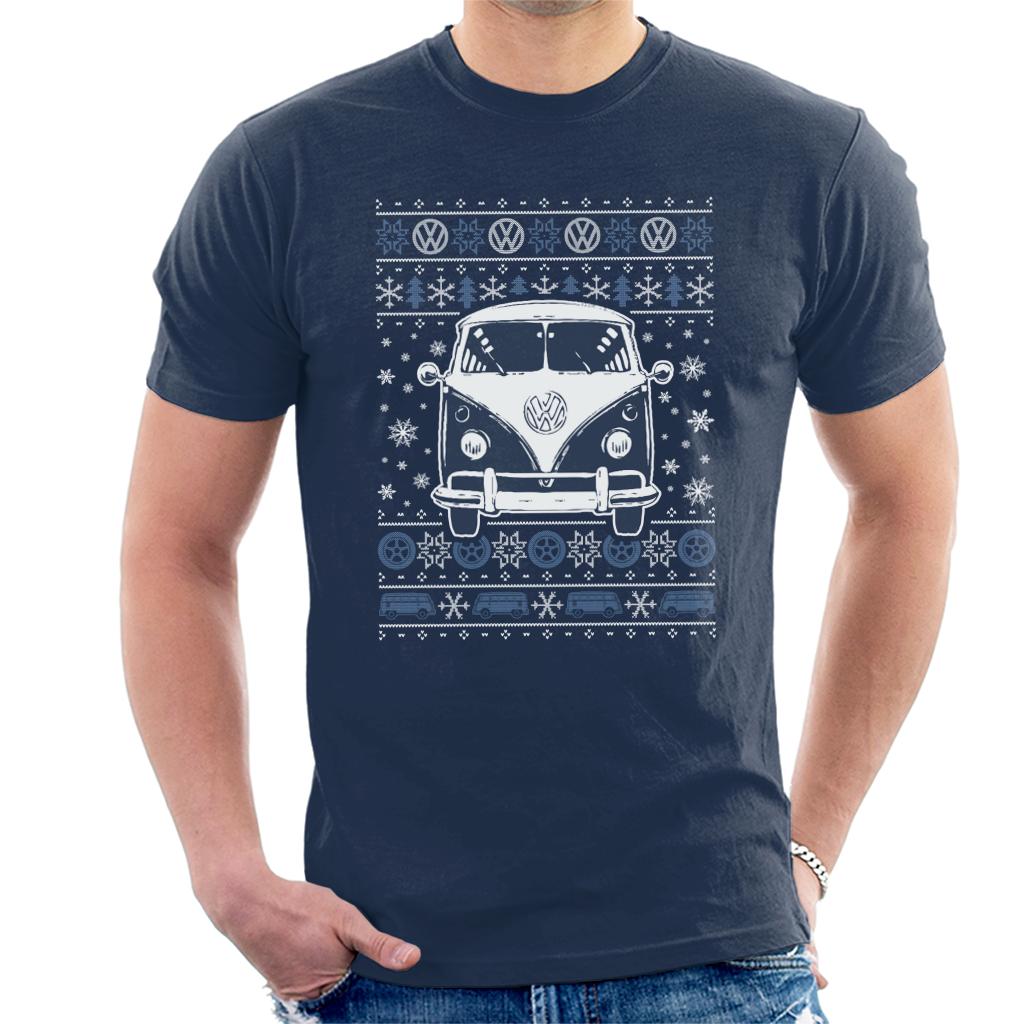 Volkswagen Type 2 Camper Christmas Knit Men's T-Shirt-ALL + EVERY