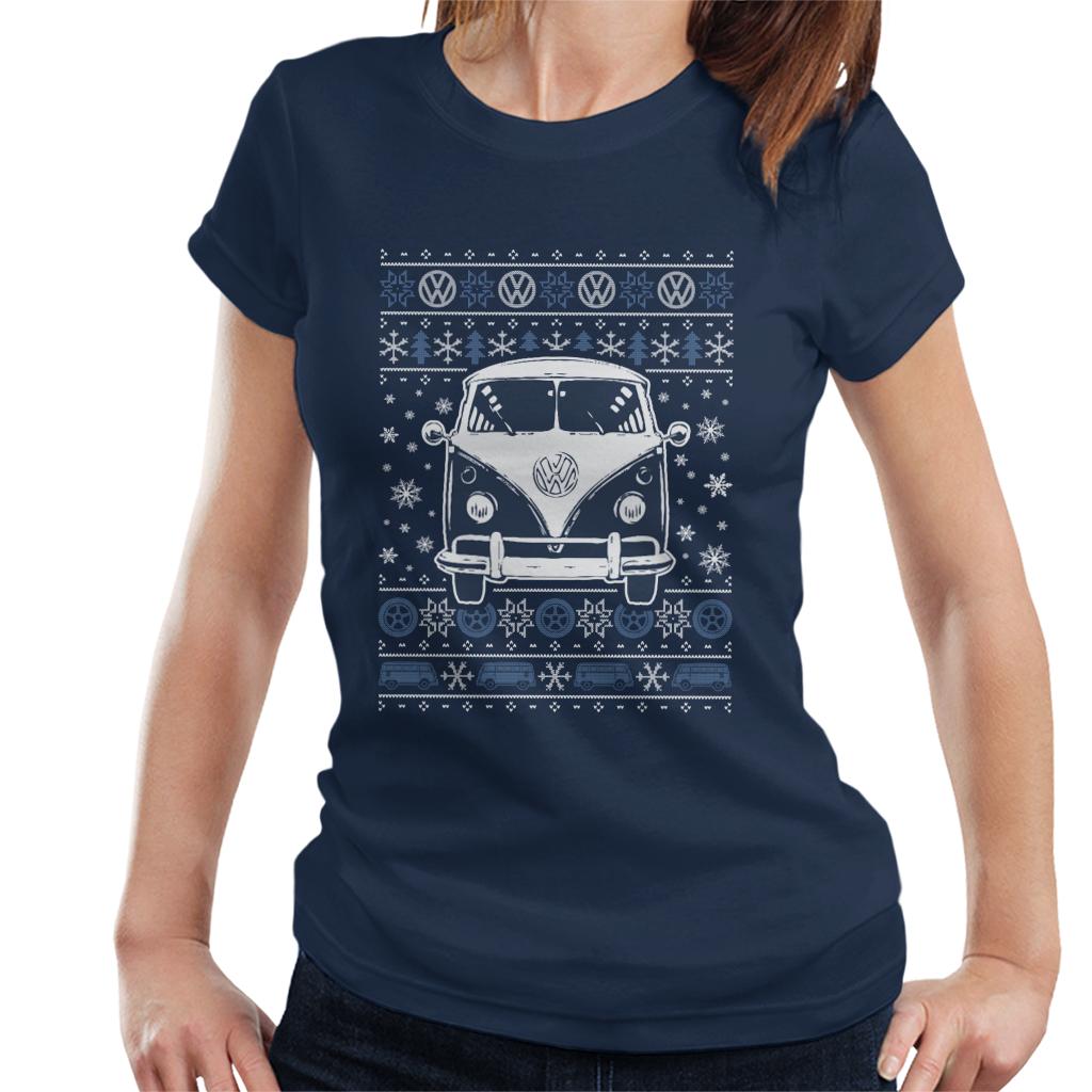 Volkswagen Type 2 Camper Christmas Knit Women's T-Shirt-ALL + EVERY