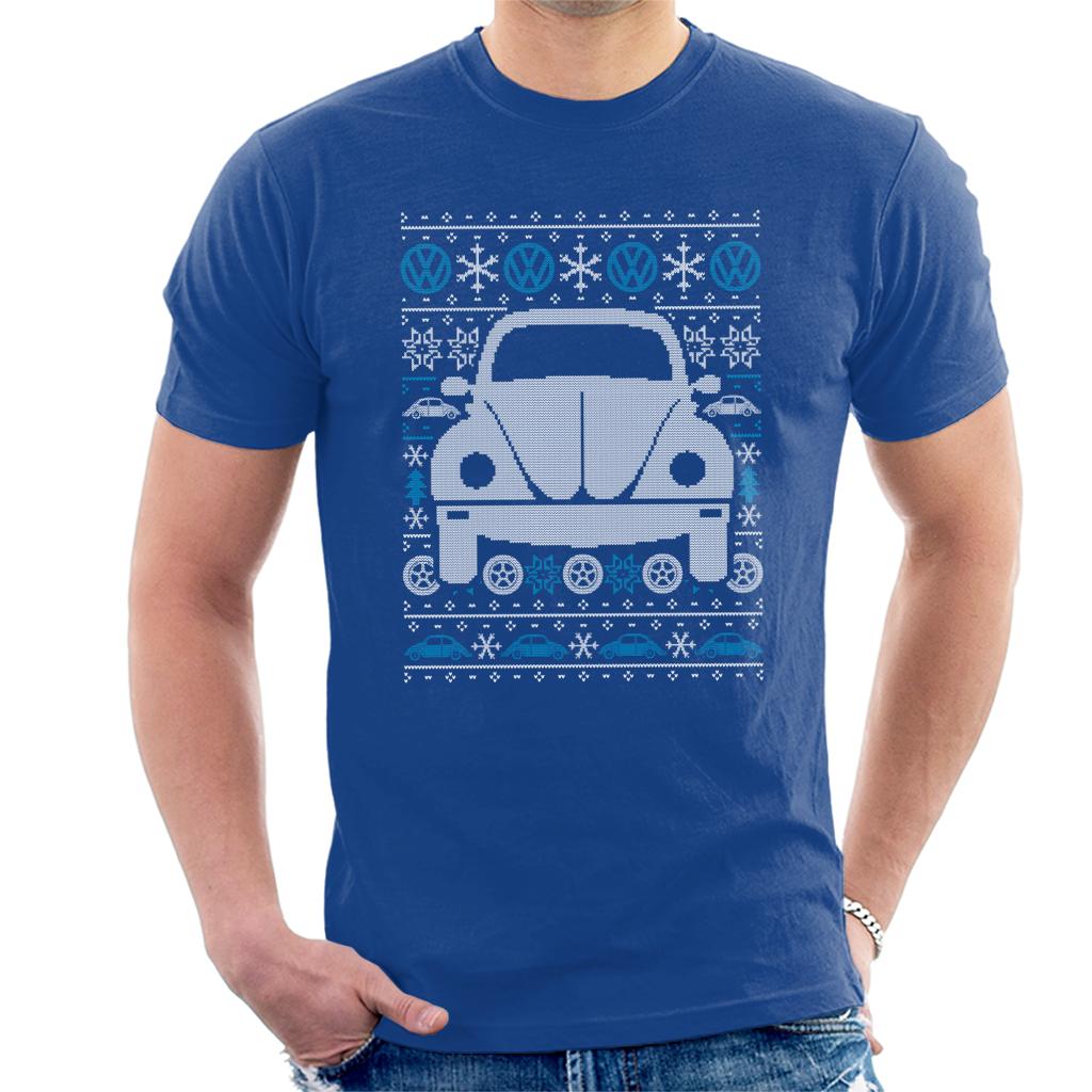 Volkswagen Christmas Beetle Festive Pattern Men's T-Shirt-ALL + EVERY