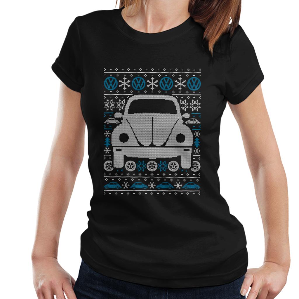 Volkswagen Christmas Beetle Festive Pattern Women's T-Shirt-ALL + EVERY