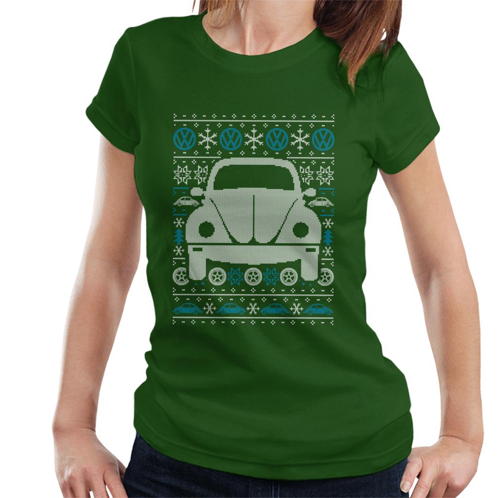 Volkswagen Christmas Beetle Festive Pattern Women's T-Shirt-ALL + EVERY