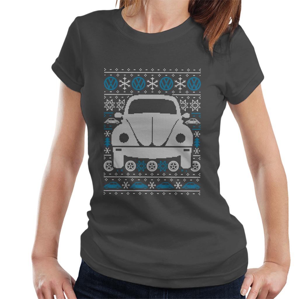 Volkswagen Christmas Beetle Festive Pattern Women's T-Shirt-ALL + EVERY