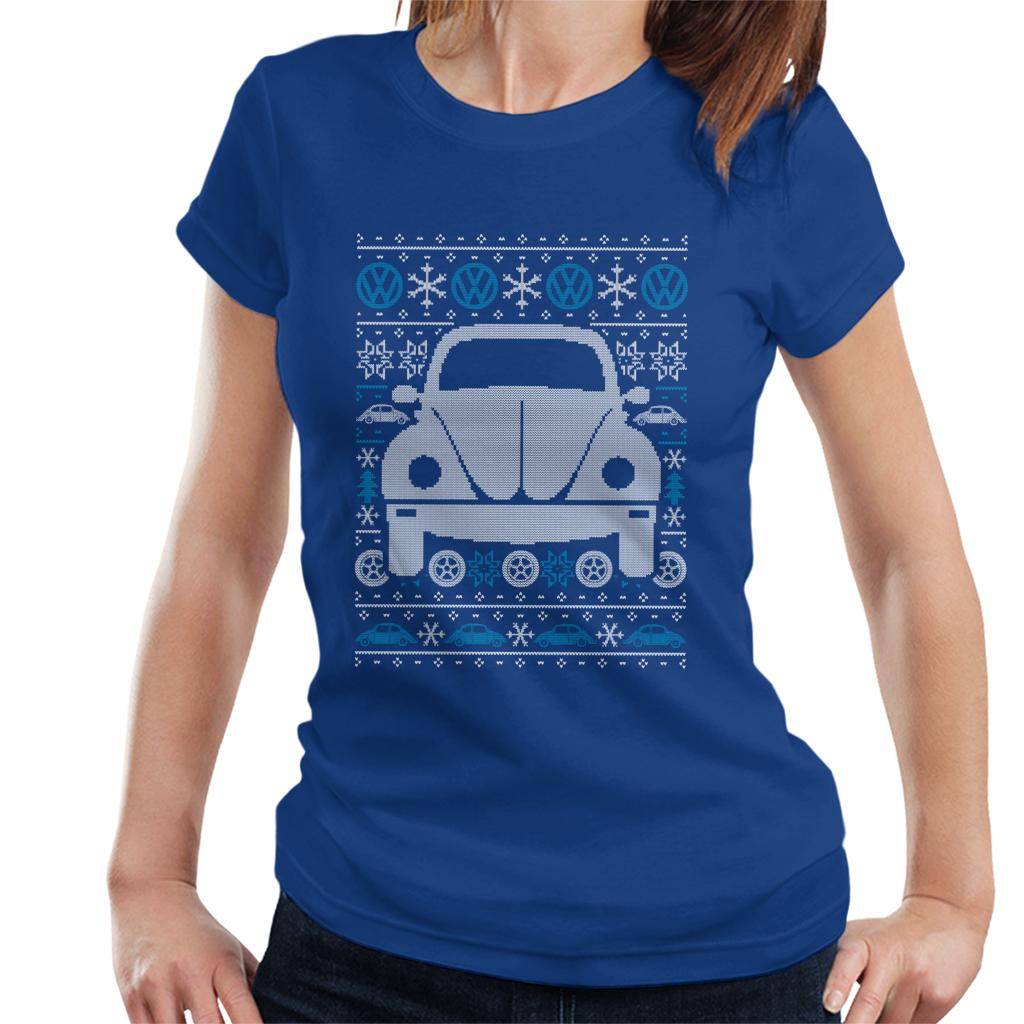 Volkswagen Christmas Beetle Festive Pattern Women's T-Shirt-ALL + EVERY