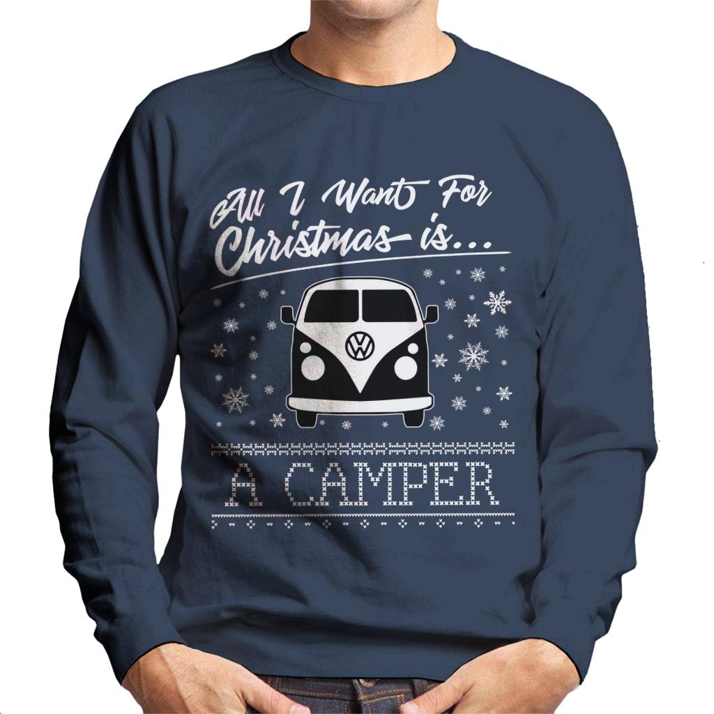 Volkswagen Christmas All I Want For Xmas Is A Camper Men's Sweatshirt-ALL + EVERY