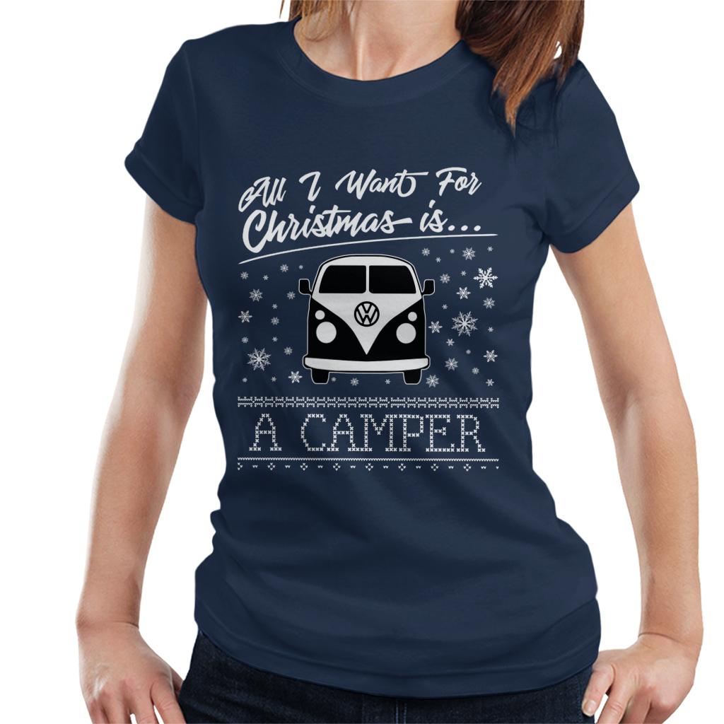 Volkswagen Christmas All I Want For Xmas Is A Camper Women's T-Shirt-ALL + EVERY