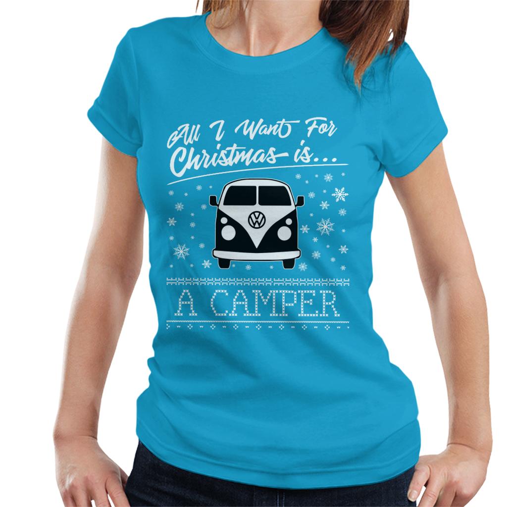 Volkswagen Christmas All I Want For Xmas Is A Camper Women's T-Shirt-ALL + EVERY