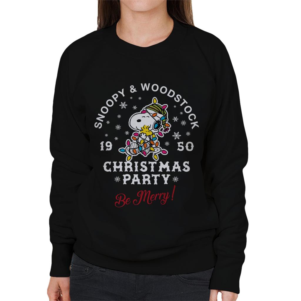 Peanuts Christmas Party Be Merry Women's Sweatshirt-ALL + EVERY