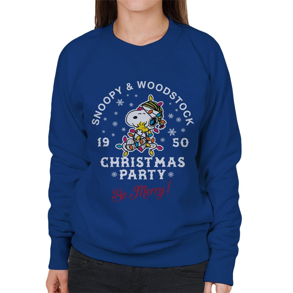 Peanuts Christmas Party Be Merry Women's Sweatshirt-ALL + EVERY