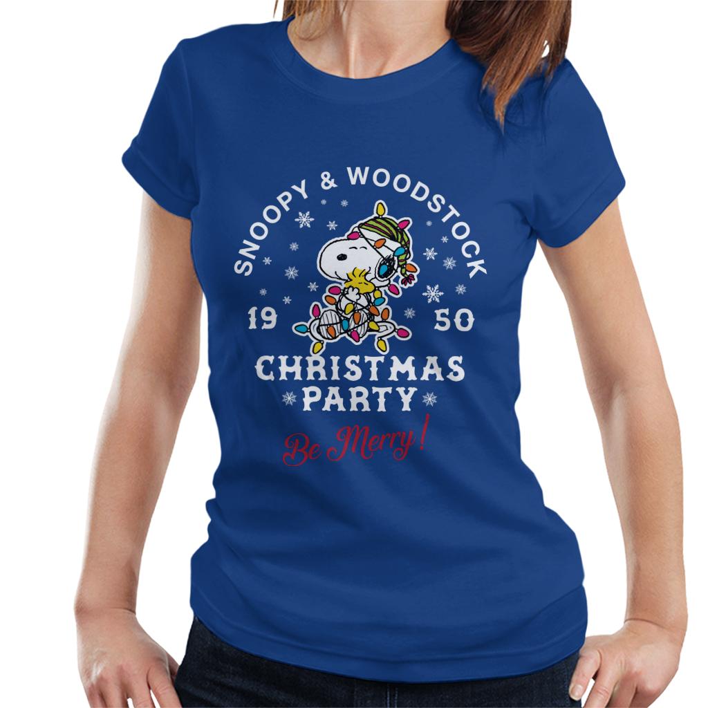 Peanuts Christmas Party Be Merry Women's T-Shirt-ALL + EVERY