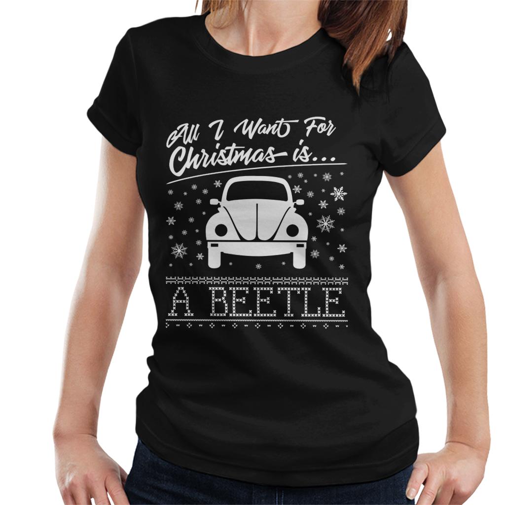 Volkswagen Christmas All I Want For Xmas Is A Beetle Women's T-Shirt-ALL + EVERY