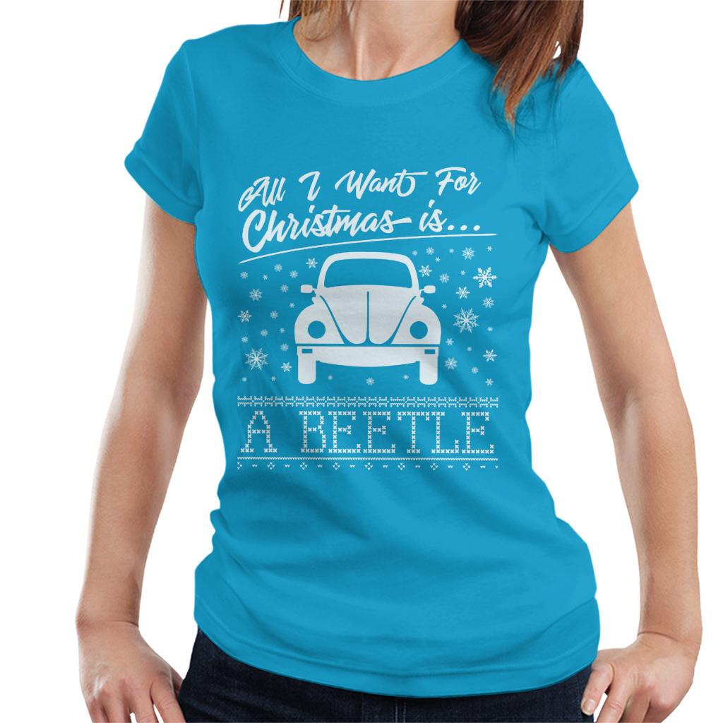 Volkswagen Christmas All I Want For Xmas Is A Beetle Women's T-Shirt-ALL + EVERY