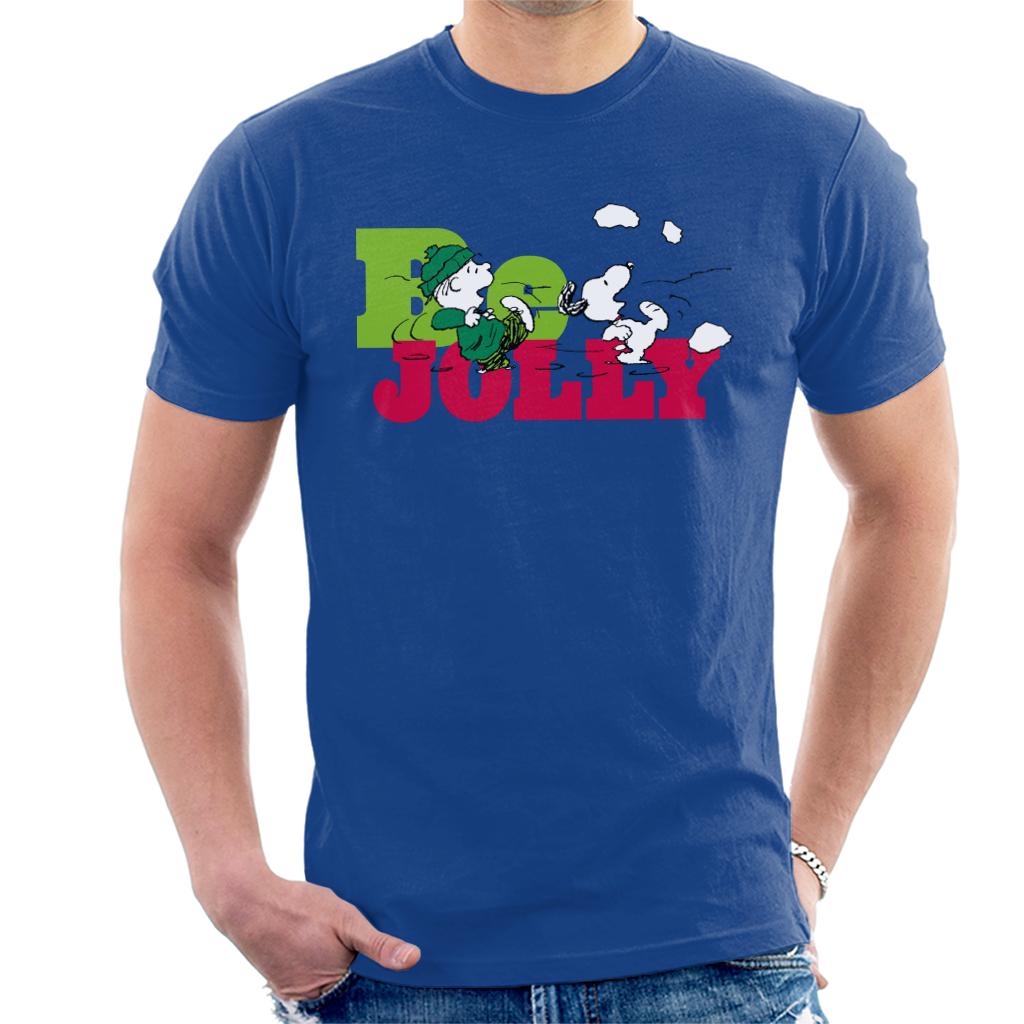 Peanuts Christmas Snoopy And Charlie Brown Be Jolly Men's T-Shirt-ALL + EVERY