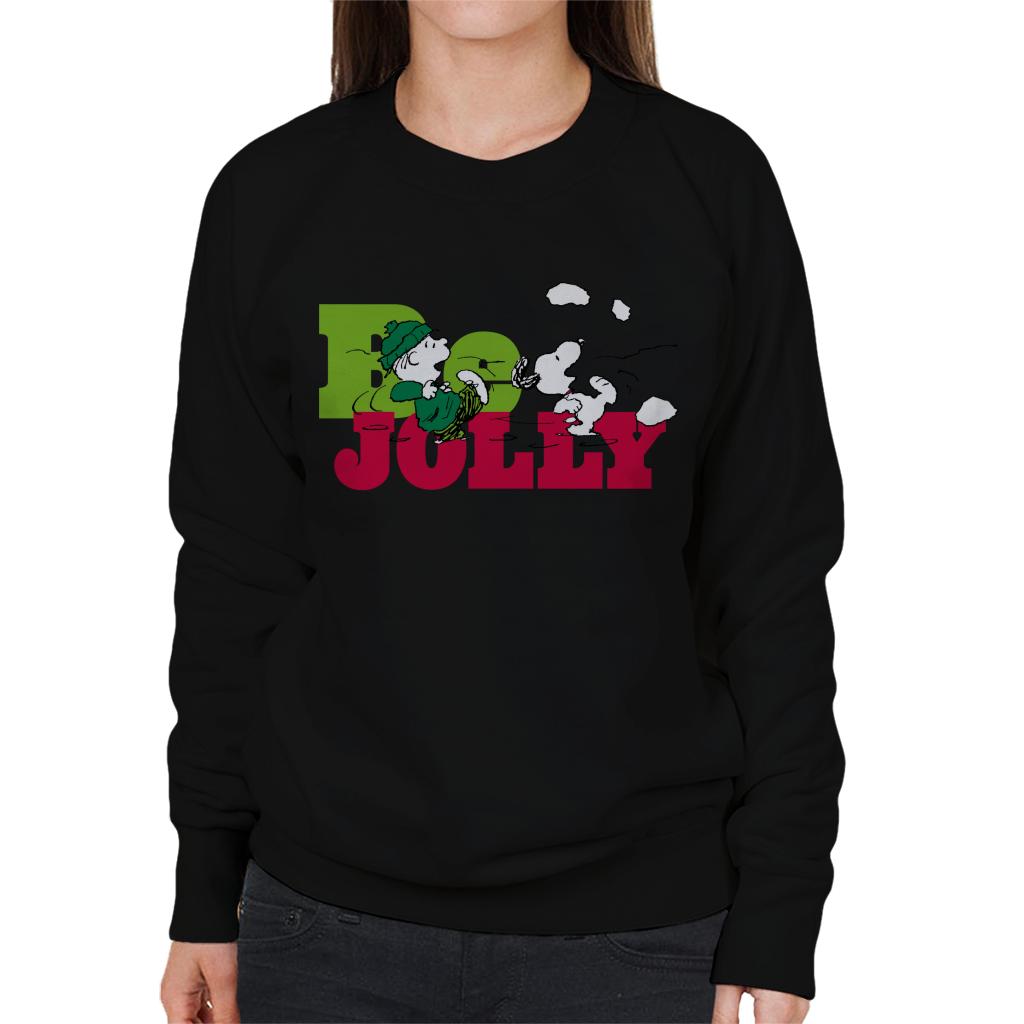 Peanuts Christmas Snoopy And Charlie Brown Be Jolly Women's Sweatshirt-ALL + EVERY