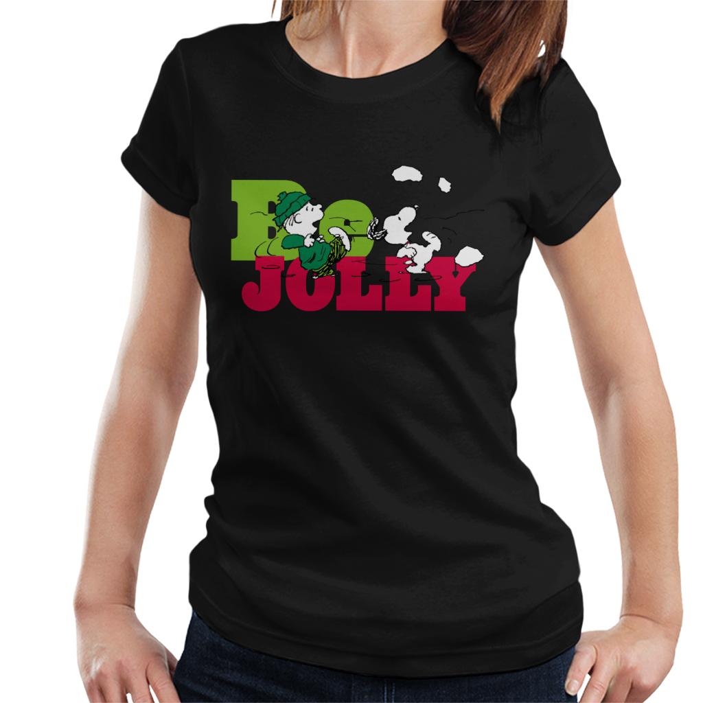 Peanuts Christmas Snoopy And Charlie Brown Be Jolly Women's T-Shirt-ALL + EVERY