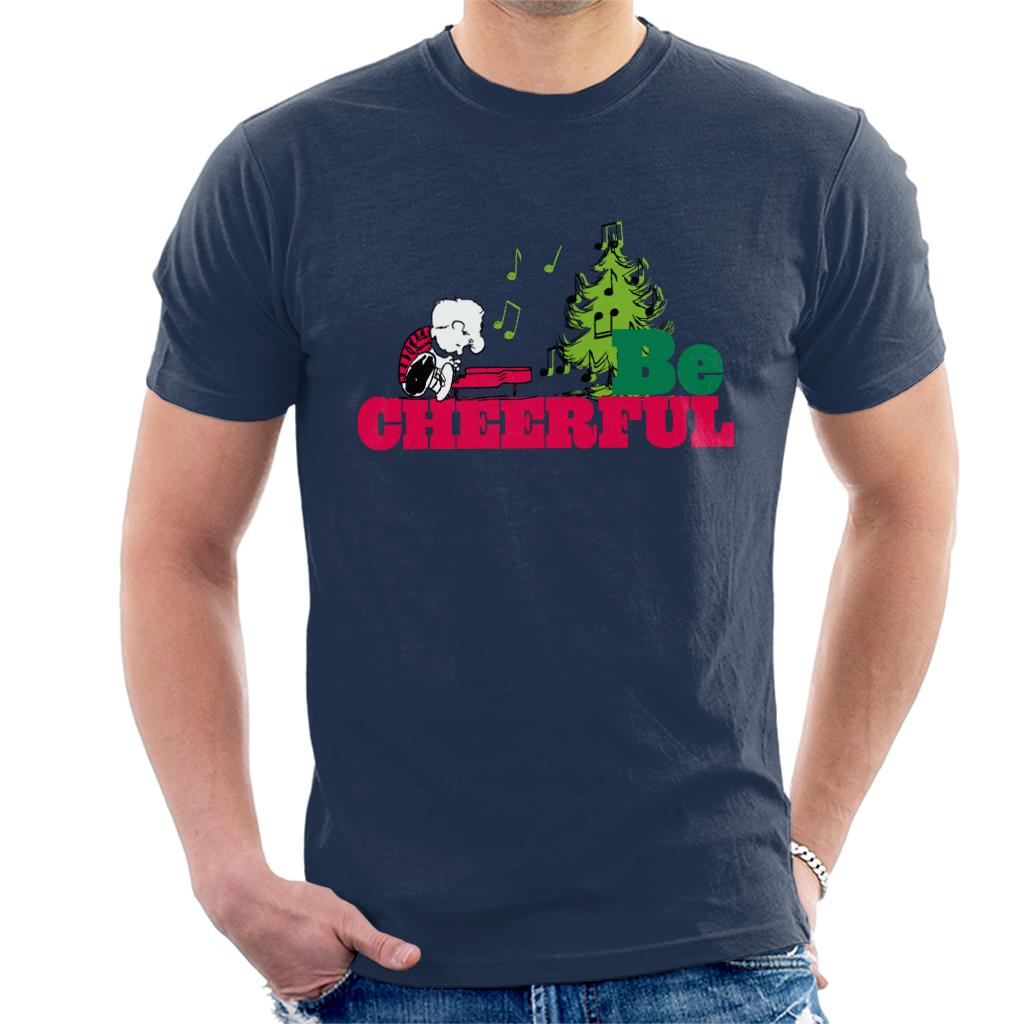 Peanuts Christmas Schroeder Be Cheerful Men's T-Shirt-ALL + EVERY