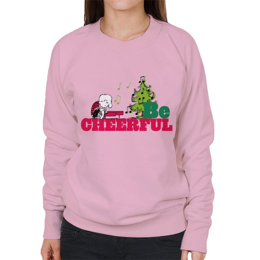 Peanuts Christmas Schroeder Be Cheerful Women's Sweatshirt-ALL + EVERY