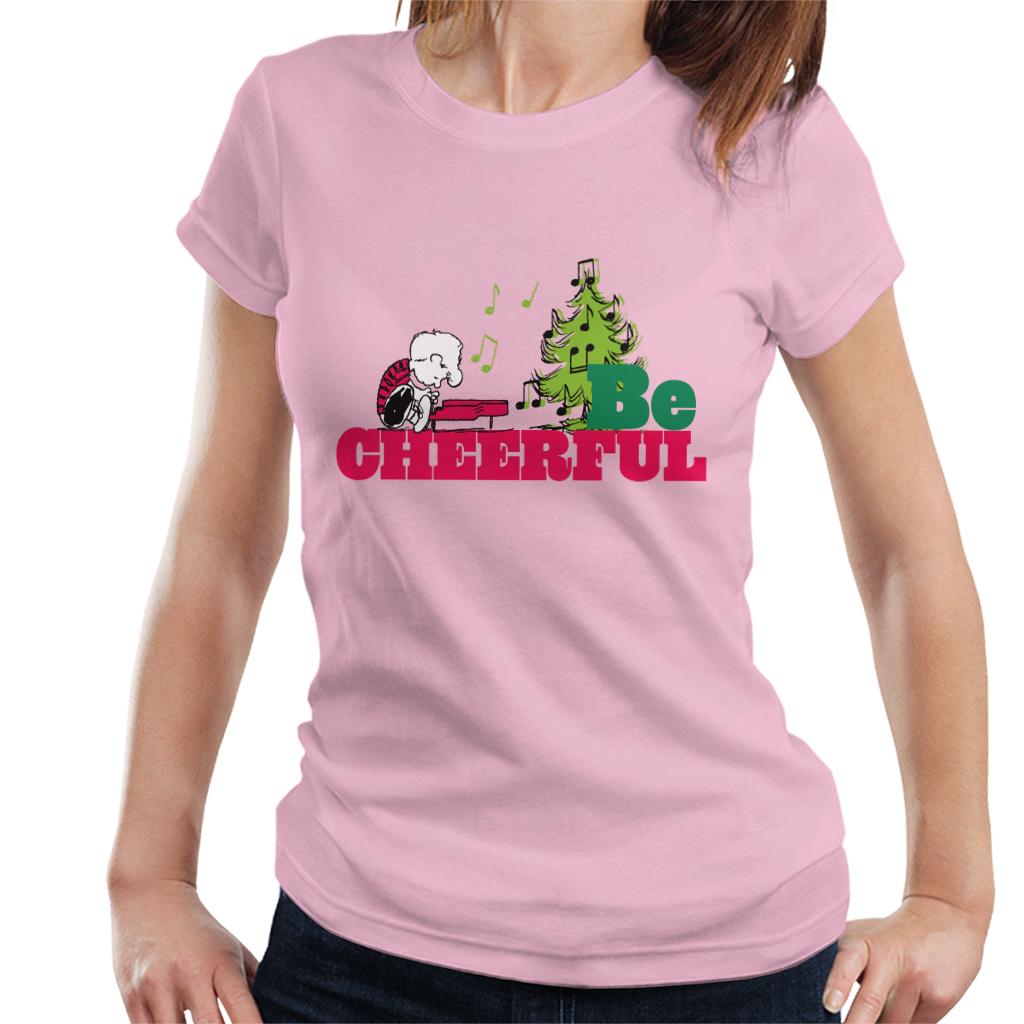 Peanuts Christmas Schroeder Be Cheerful Women's T-Shirt-ALL + EVERY