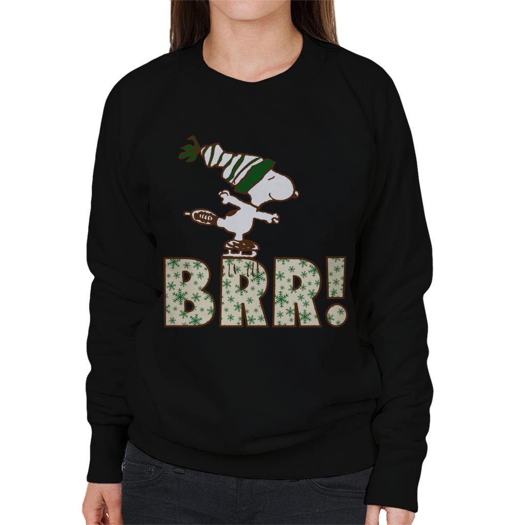 Peanuts Christmas Snoopy Ice Skating Brr Women's Sweatshirt-ALL + EVERY