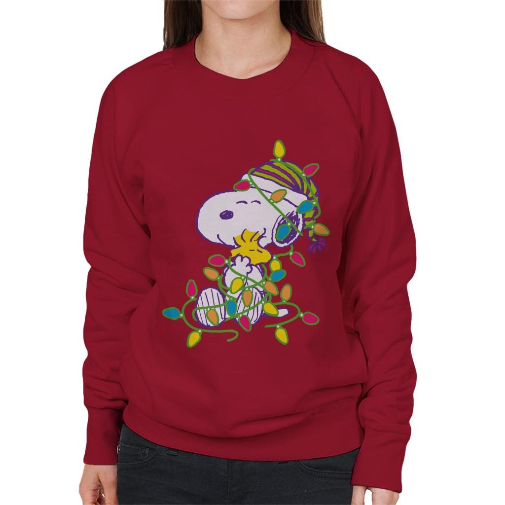 Peanuts Christmas Festive Lights Hug Women's Sweatshirt-ALL + EVERY