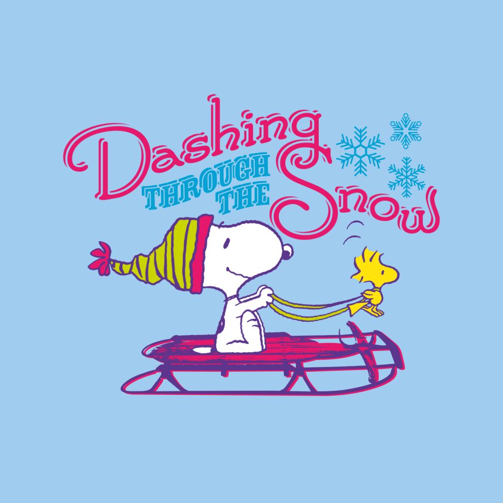 Peanuts Christmas Dashing Through The Snow Men's T-Shirt-ALL + EVERY