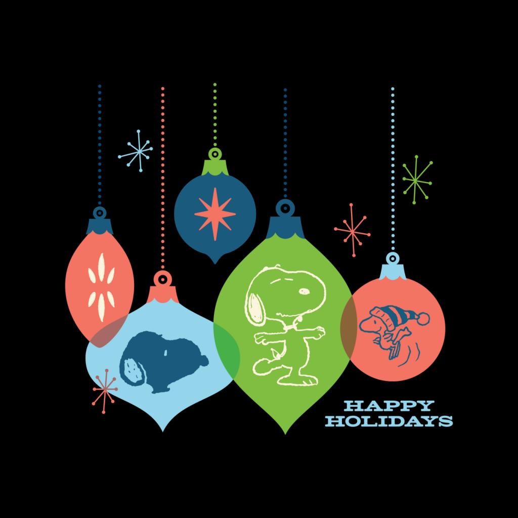 Peanuts Christmas Snoopy Baubles Happy Holidays Women's T-Shirt-ALL + EVERY
