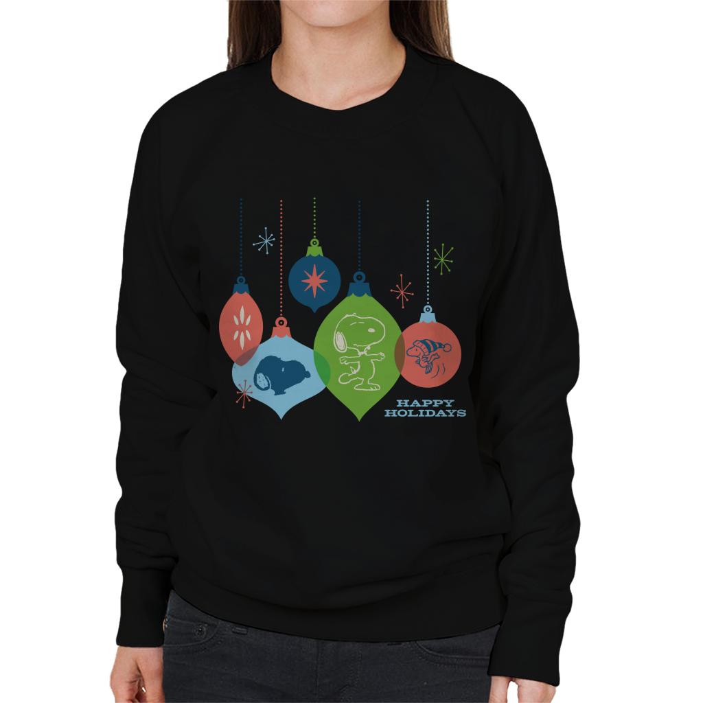 Peanuts Christmas Snoopy Baubles Happy Holidays Women's Sweatshirt-ALL + EVERY