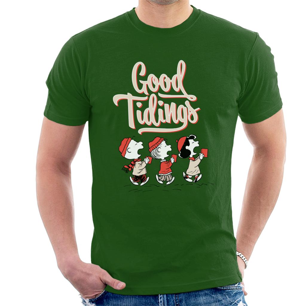 Peanuts Christmas Good Tidings Men's T-Shirt-ALL + EVERY