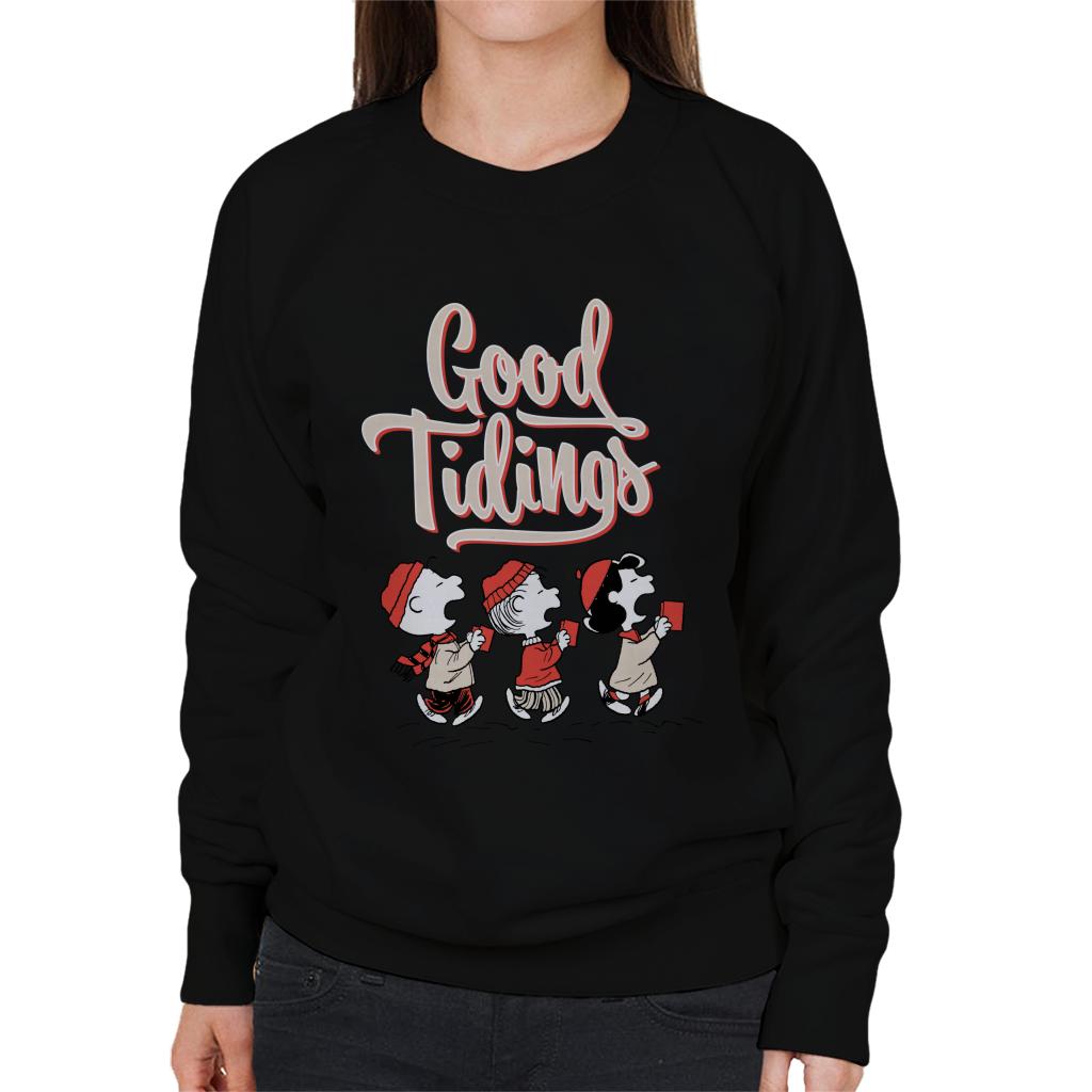 Peanuts Christmas Good Tidings Women's Sweatshirt-ALL + EVERY