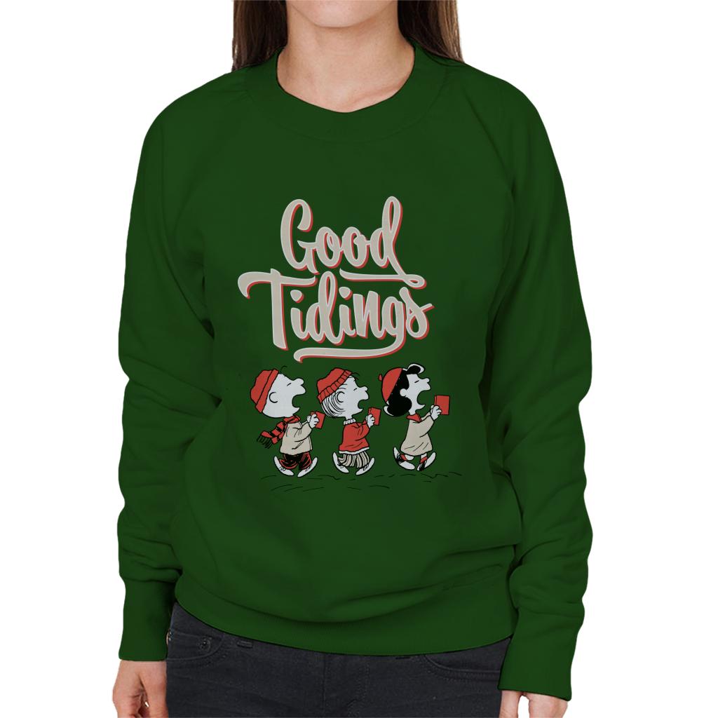 Peanuts Christmas Good Tidings Women's Sweatshirt-ALL + EVERY