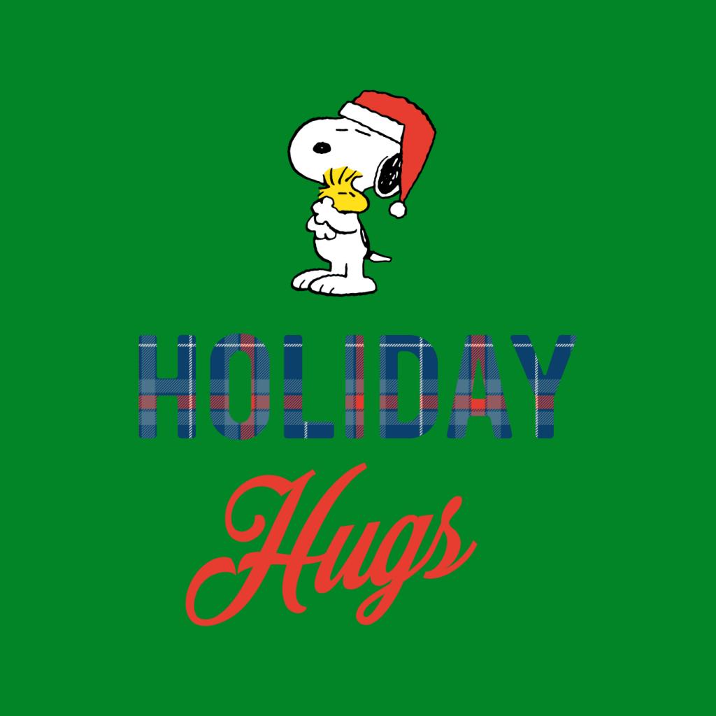 Peanuts Christmas Love Snoopy Holiday Hugs Men's T-Shirt-ALL + EVERY