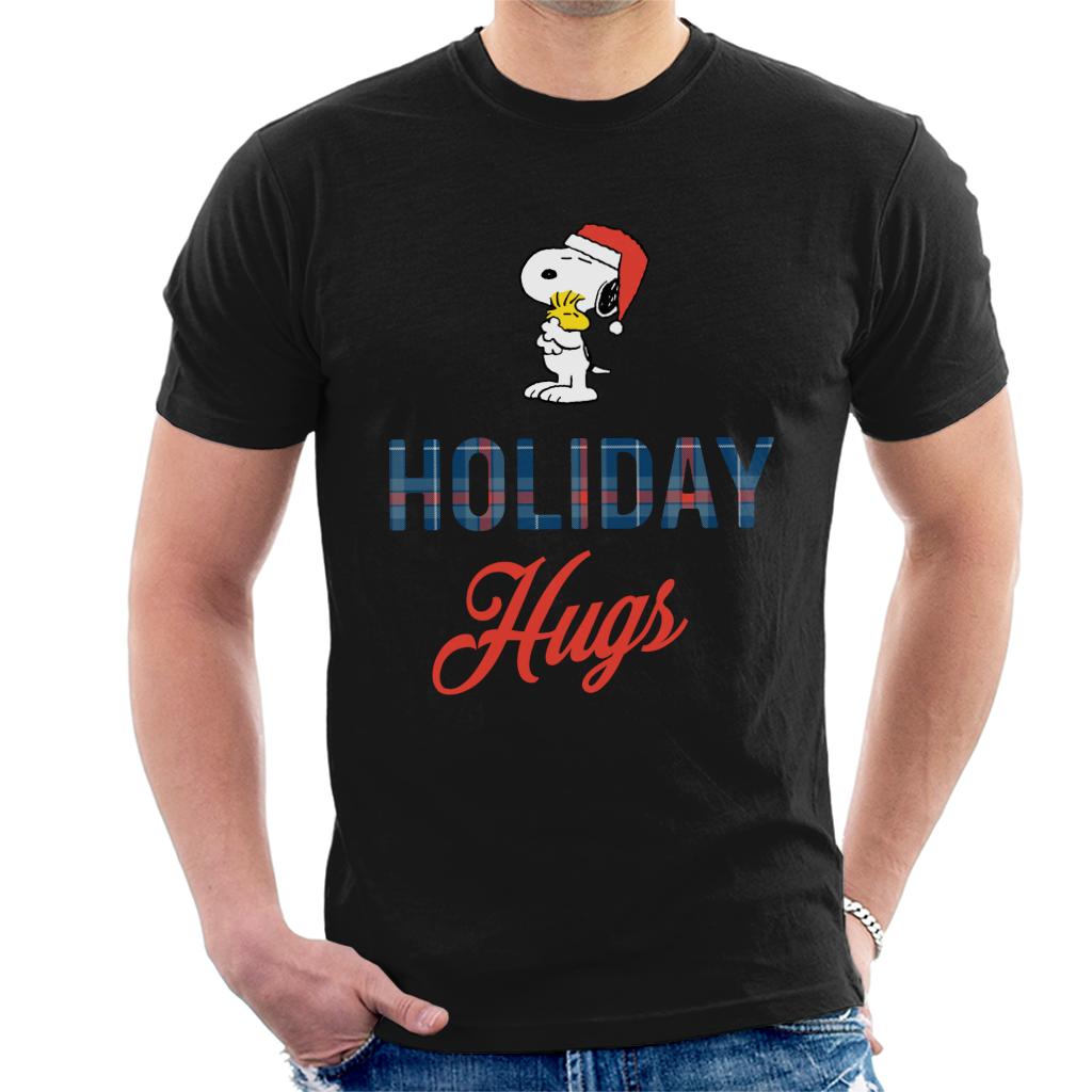 Peanuts Christmas Love Snoopy Holiday Hugs Men's T-Shirt-ALL + EVERY