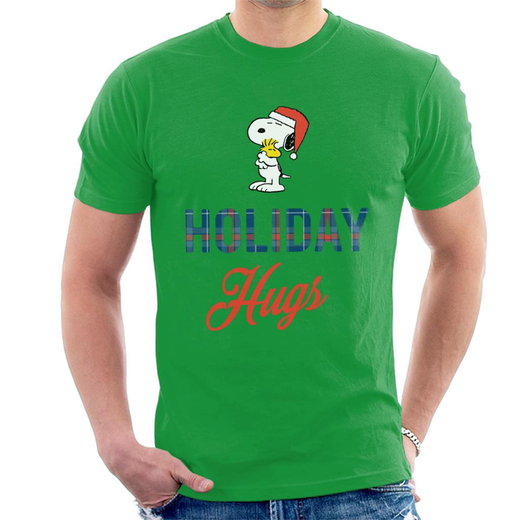 Peanuts Christmas Love Snoopy Holiday Hugs Men's T-Shirt-ALL + EVERY