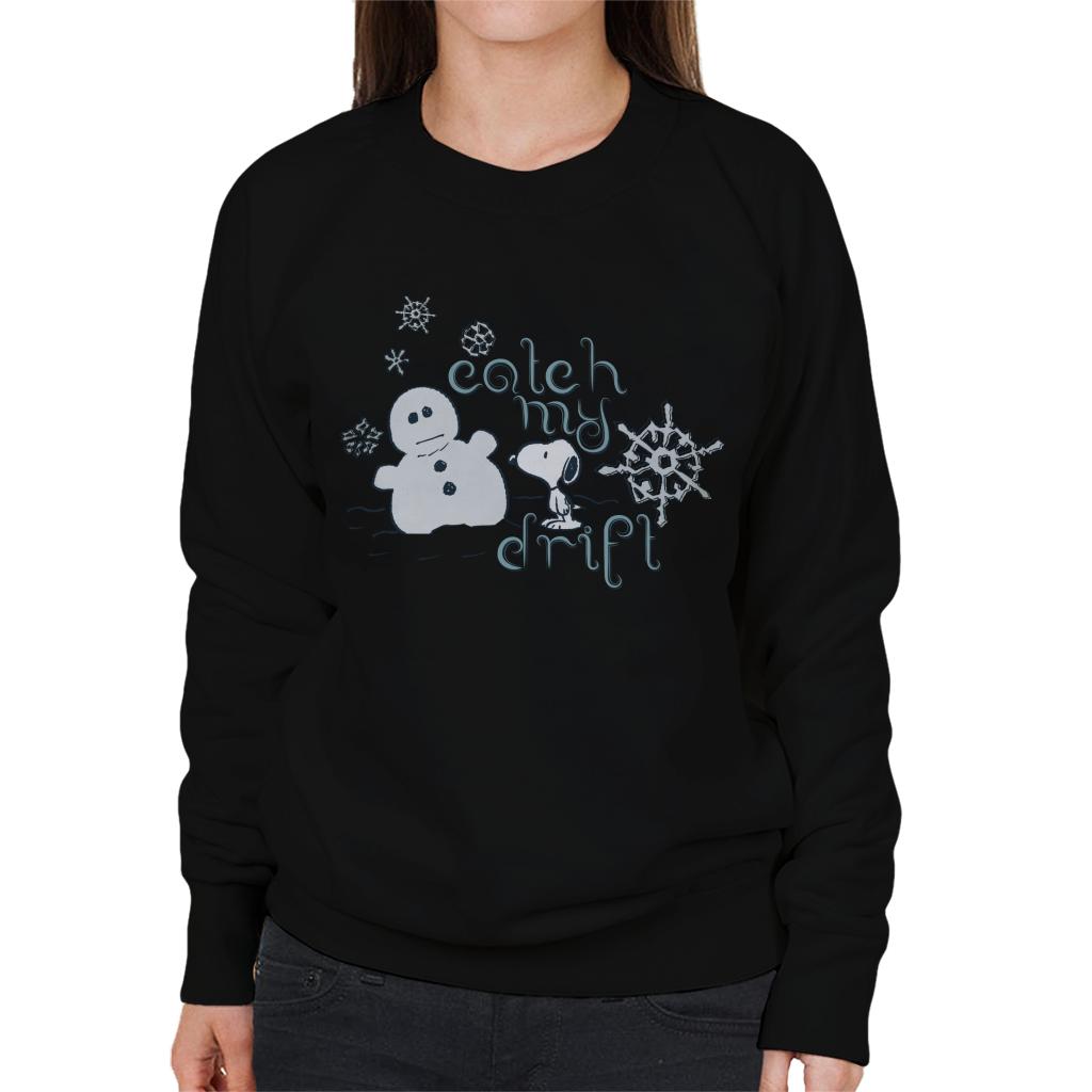 Peanuts Christmas Snoopy Catch My Drift Women's Sweatshirt-ALL + EVERY