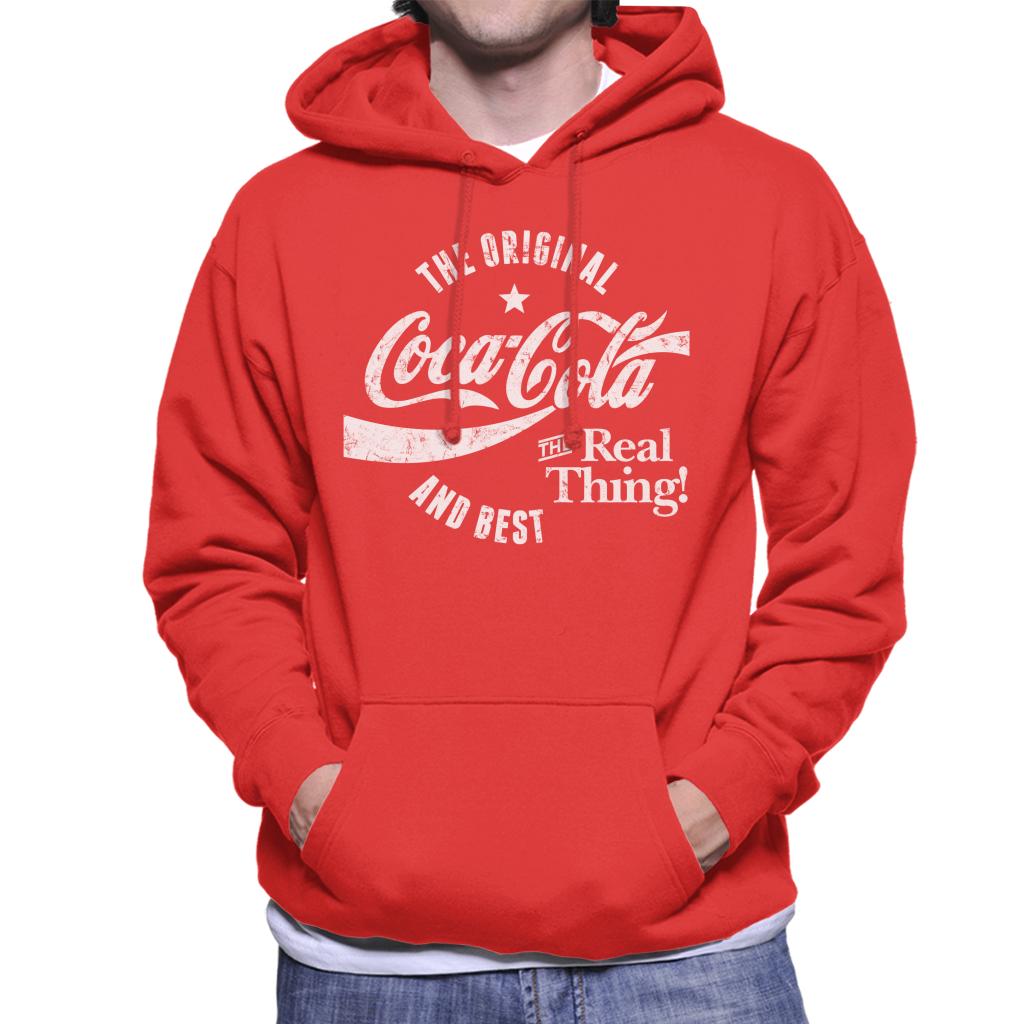 Coca Cola The Original And The Best White Logo Men's Hooded Sweatshirt-ALL + EVERY