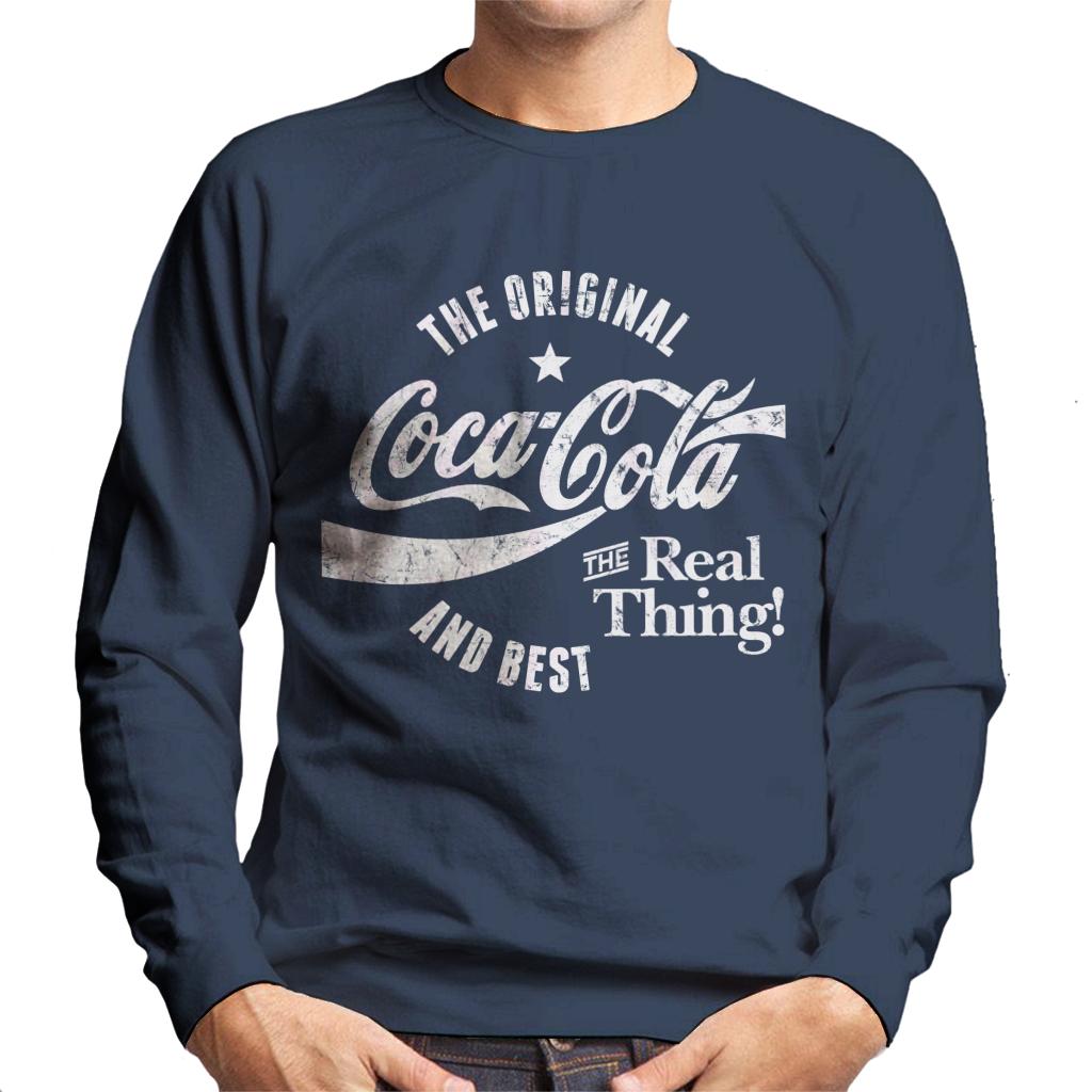 Coca Cola The Original And The Best White Logo Men's Sweatshirt-ALL + EVERY