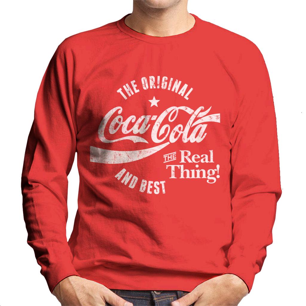 Coca Cola The Original And The Best White Logo Men's Sweatshirt-ALL + EVERY